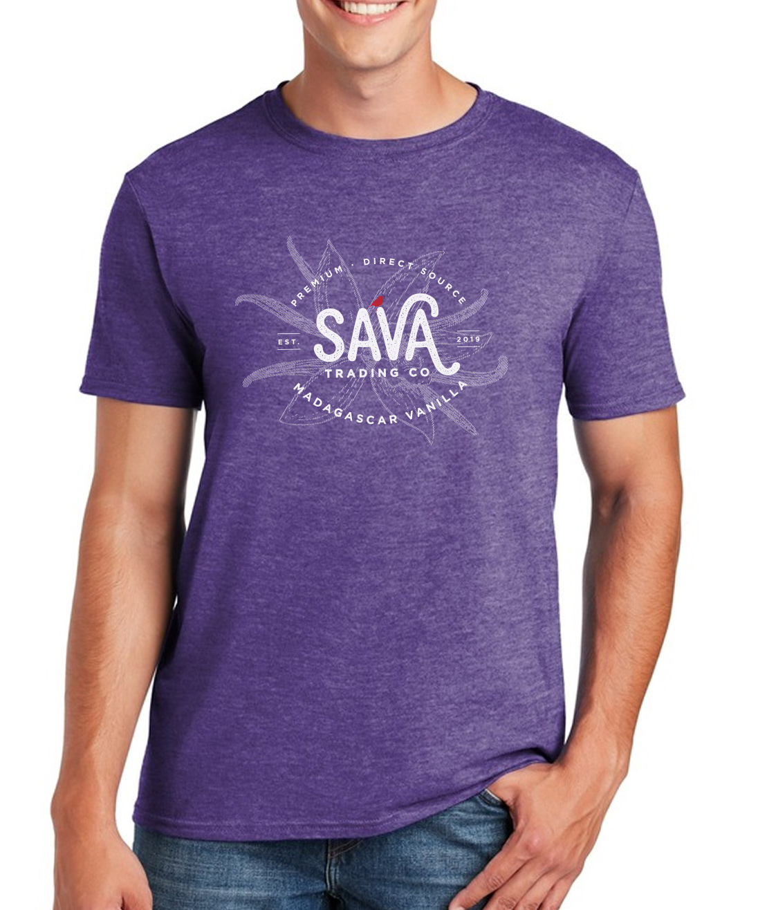 SAVA-Logo-Tee-Softstyle-Heather-Purple