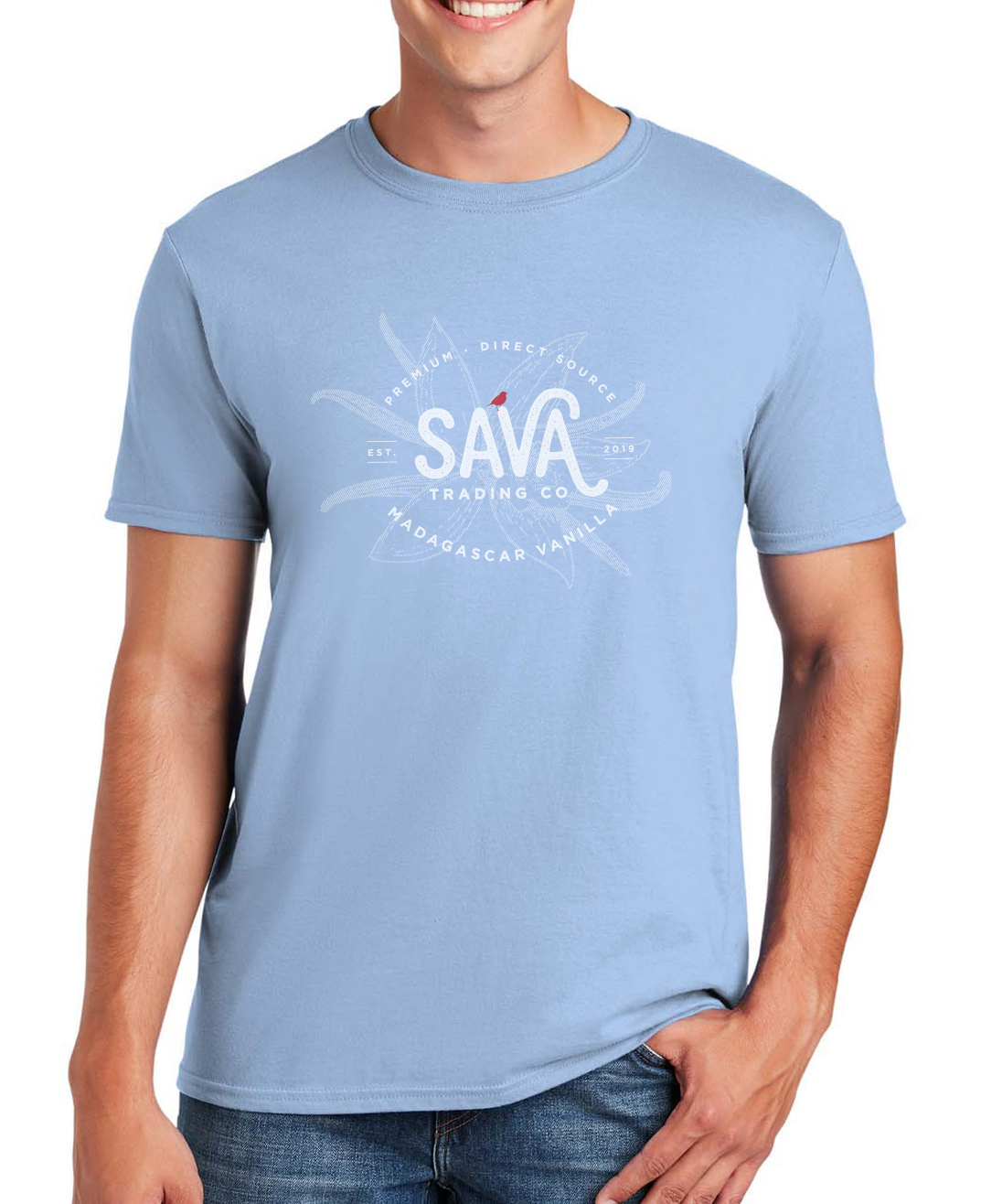 SAVA-Logo-Tee-Softstyle-Light-Blue-white-logo