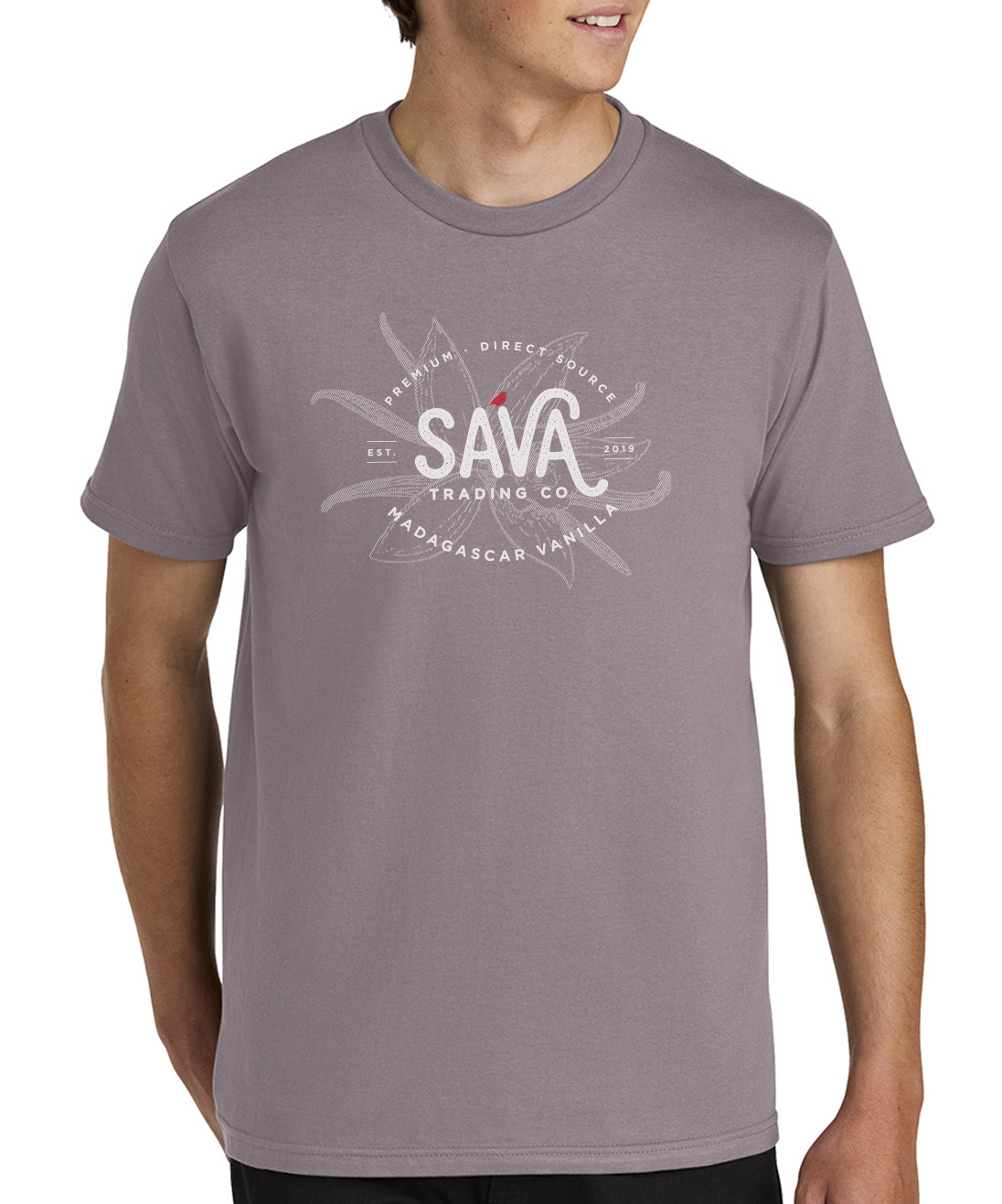 SAVA-Logo-Tee-Softstyle-Paragon-white-logo