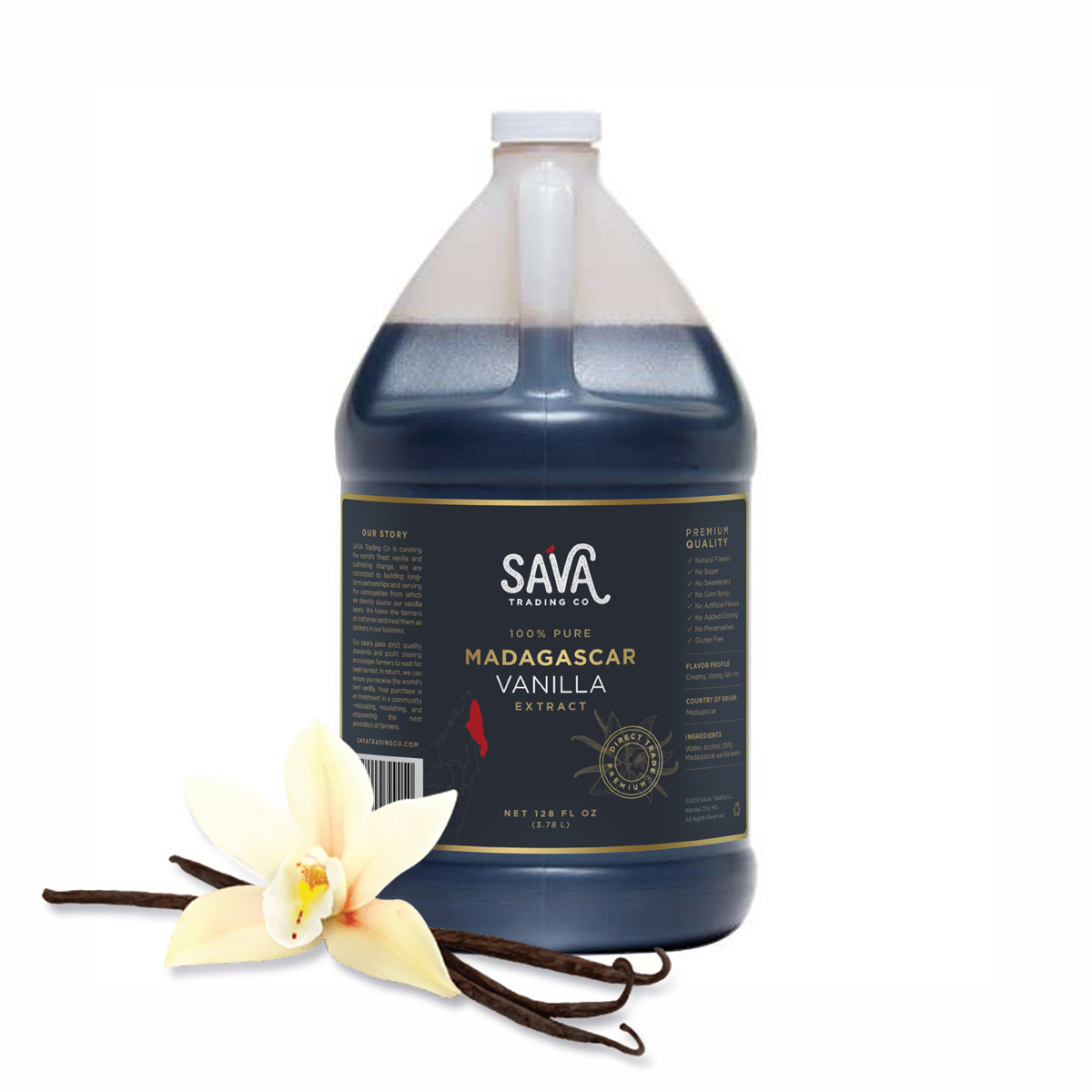 SAVA Trading Co Madagascar Vanilla Extract gallon 128 fl oz